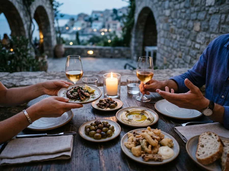 A table of Mediterranean small plates